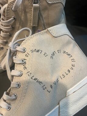 Canvas High-Top Sneakers with Heart Script dolce vita size 7.5